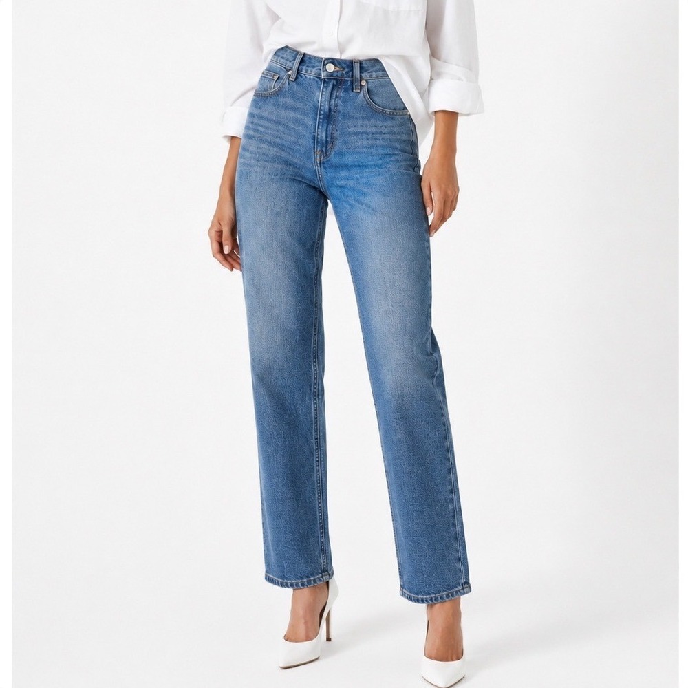 SPANX SPANXshape 90s Straight Leg Jeans Blue Denim Large 21529R Women Casual